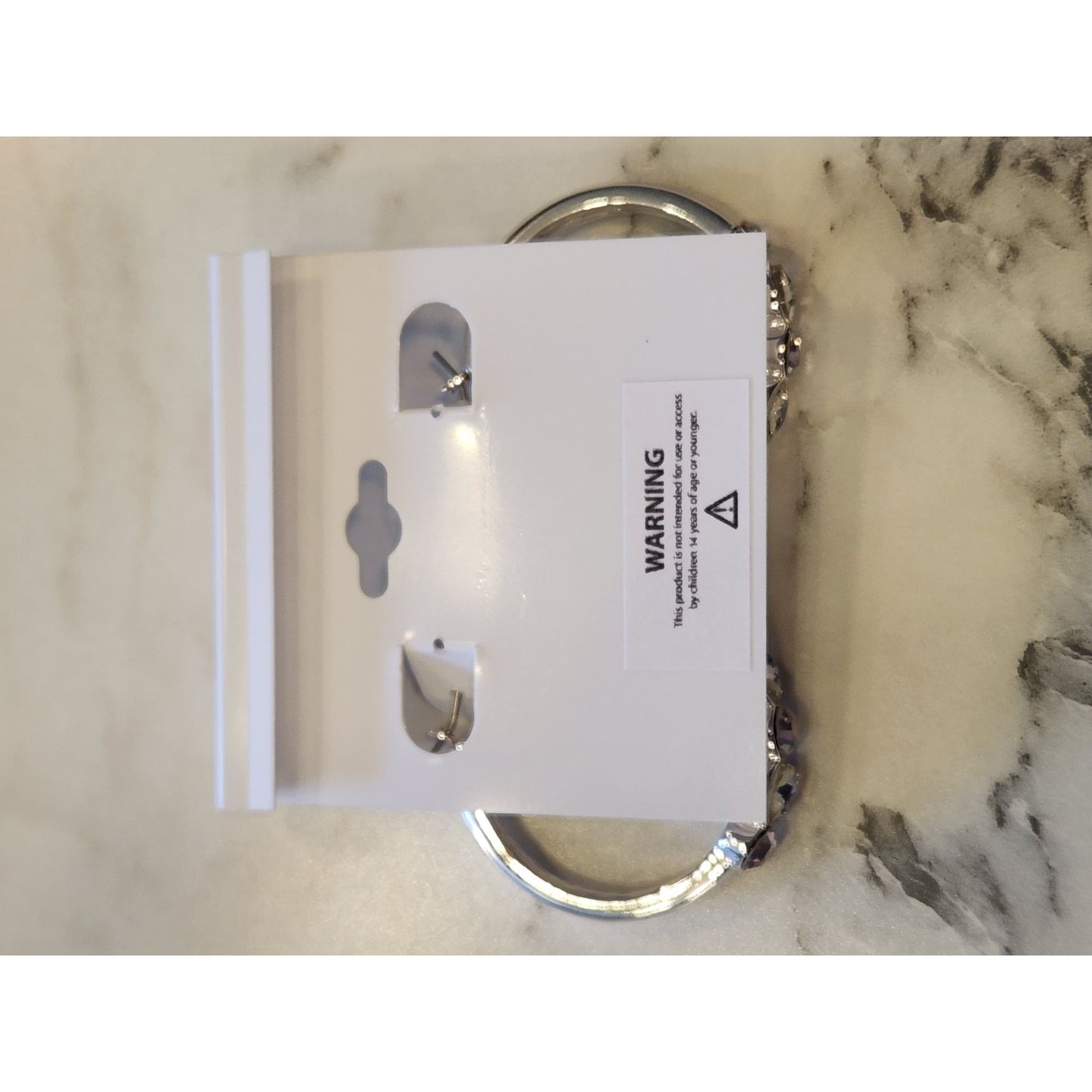 Gloria Vanderbilt Silver-Tone Rhinestone Hoop Earrings