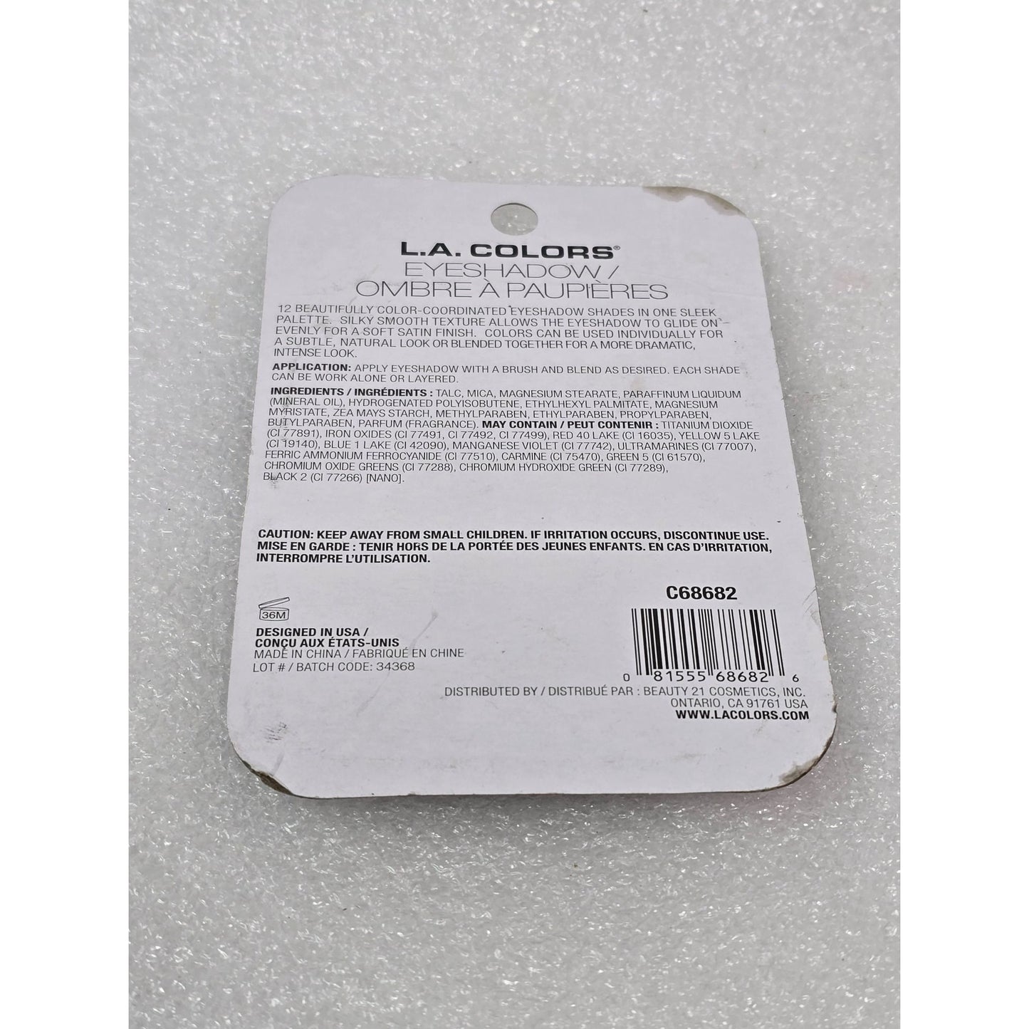 L.A. Colors 12-Color Eyeshadow Nude Palette Trendy C68682