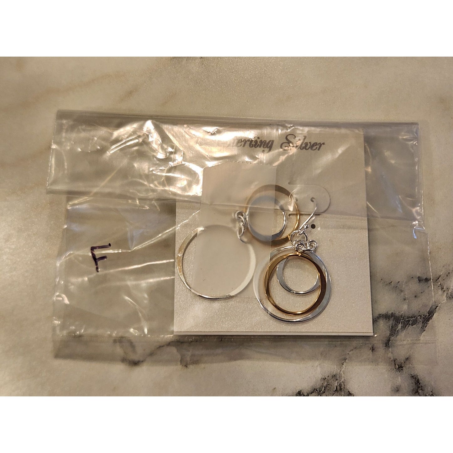 Sterling Silver & Gold-Tone Triple Circle Dangle Earrings