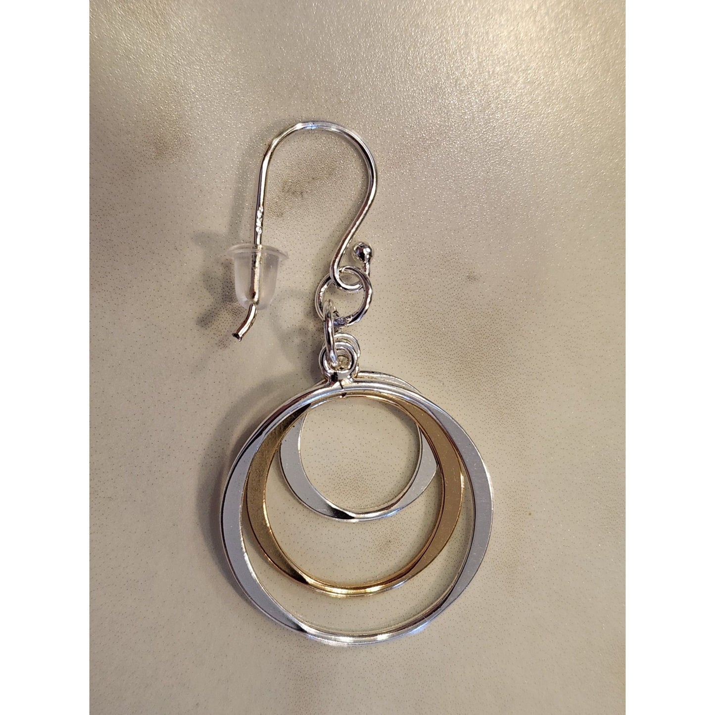 Sterling Silver & Gold-Tone Triple Circle Dangle Earrings