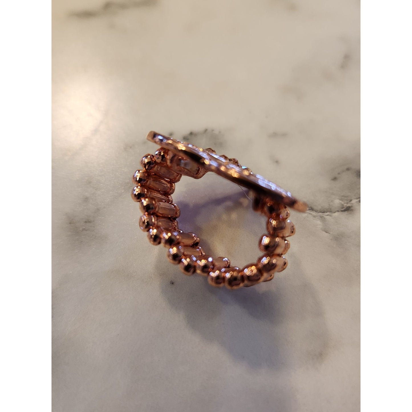 Paparazzi Find It In Your Heart Rose Gold Filigree Heart Ring Adjustable Band