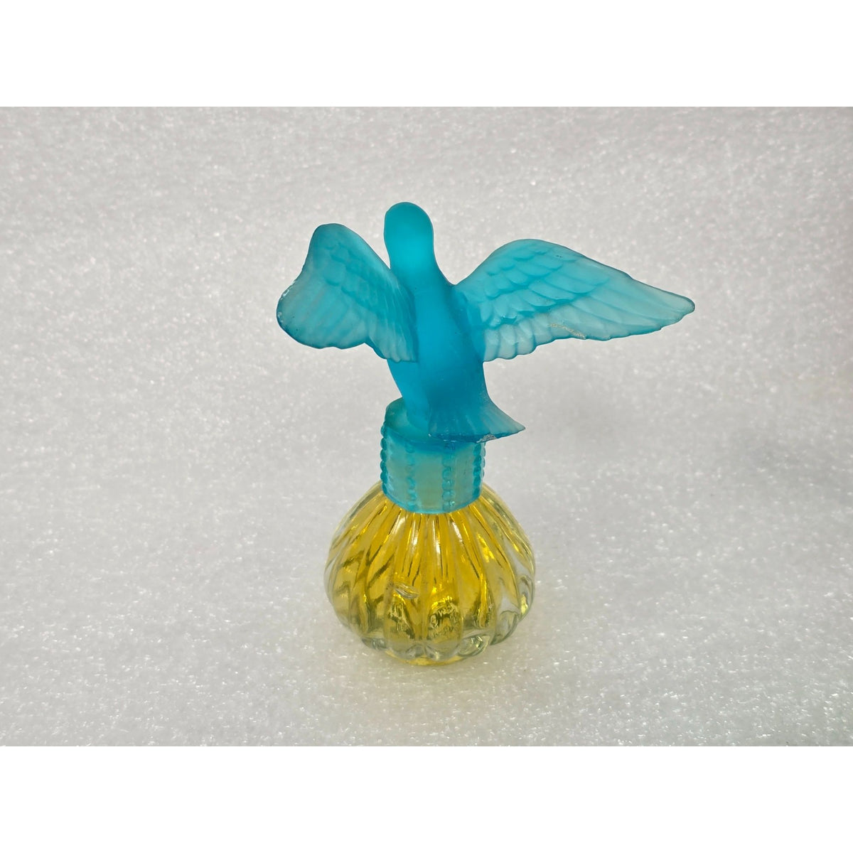 Vintage Delegar Royal Dove Perfume Glass Bottle With Blue Bird Belcam