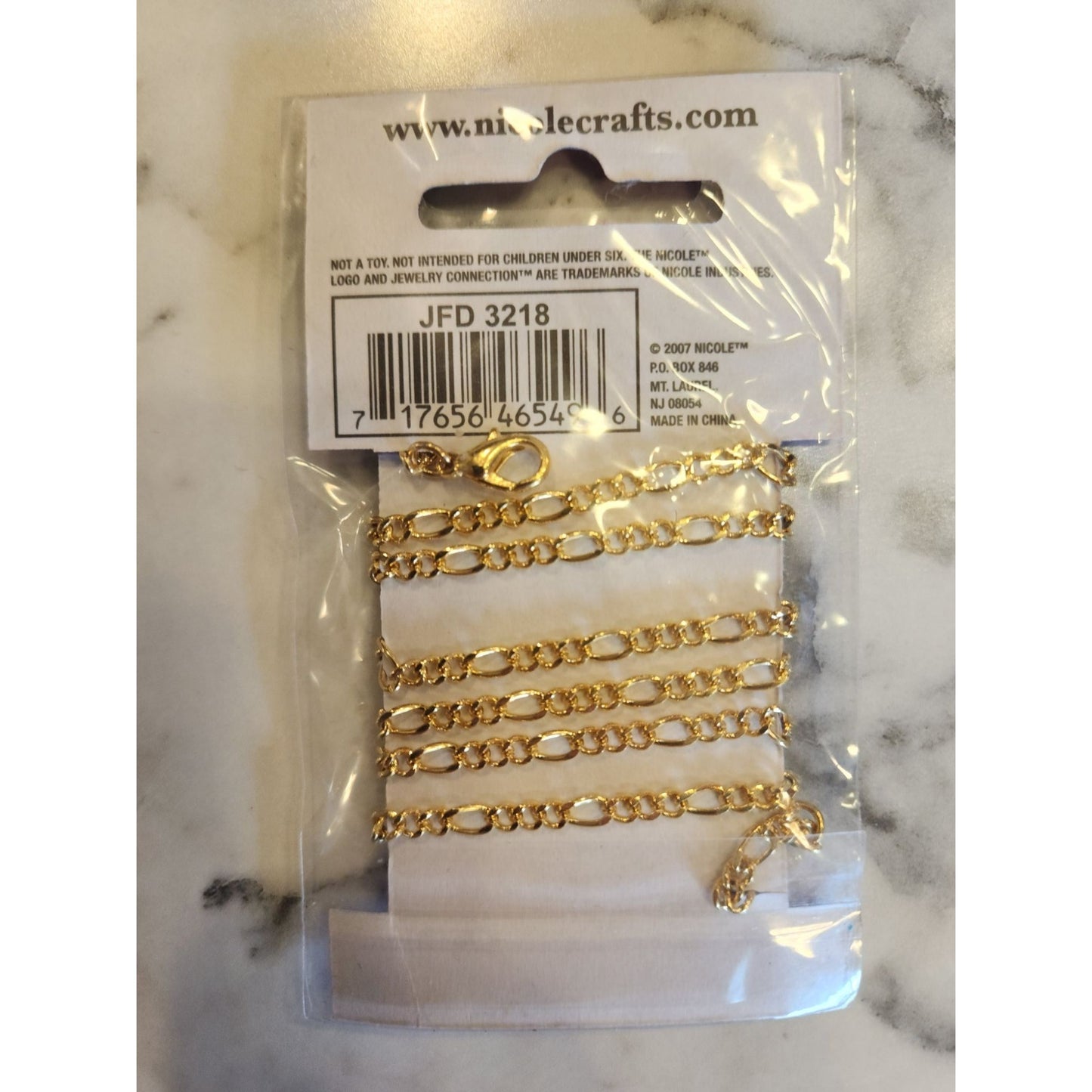 Nicole Gold Plated Figaro Chain Necklace 24"