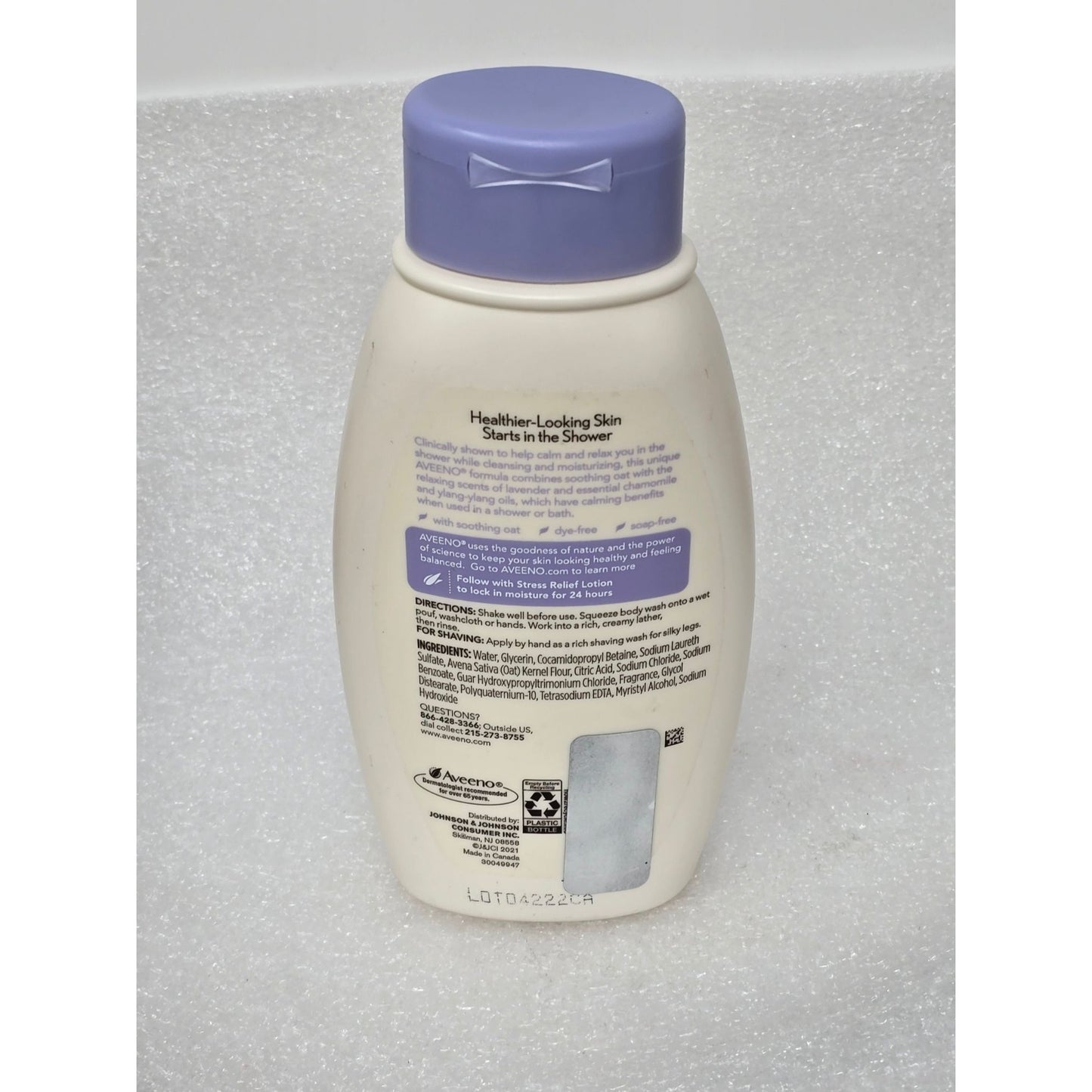 Aveeno Stress Relief Body Wash 12 Fl Oz Lavender Chamomile & Ylang-Ylang