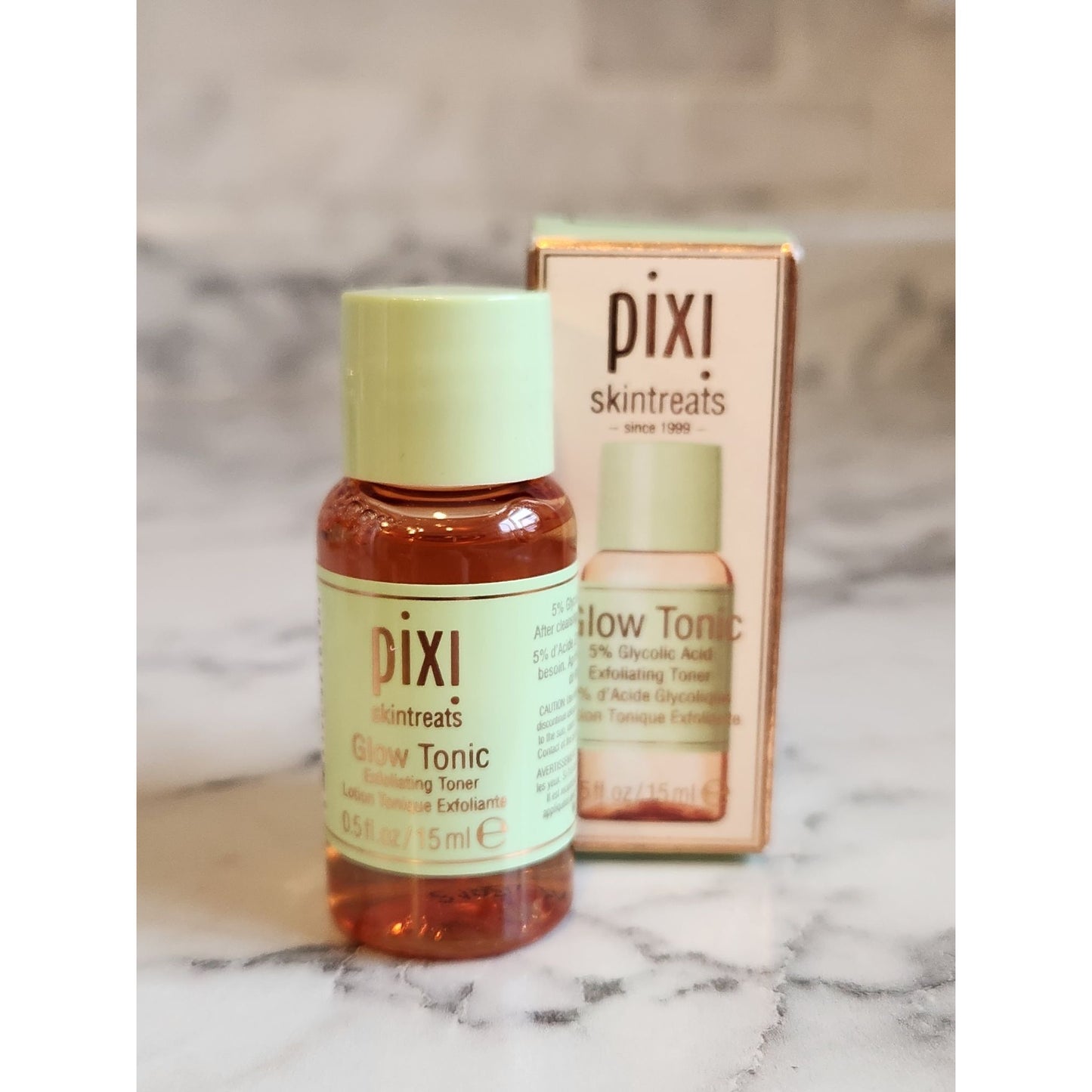Pixi Glow Tonic 5% Glycolic Acid Exfoliating Toner 15ml Travel Size