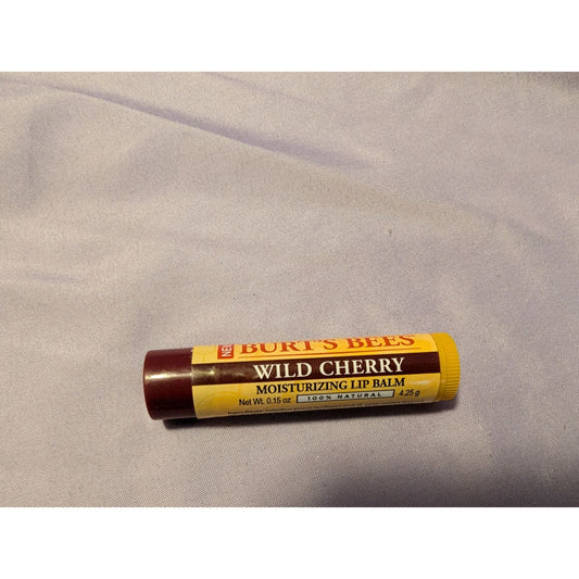 Burts Bees Wild Cherry Moisturizing Lip Balm 100% Natural