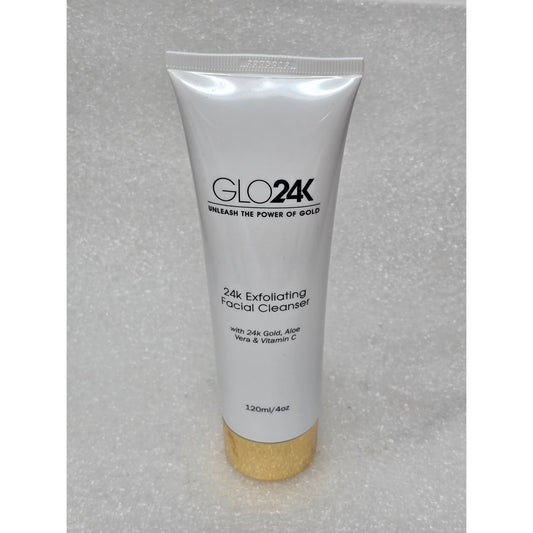 Glo24K Exfoliating Facial Cleanser 120ml With 24K Gold Aloe Vera & Vitamin C