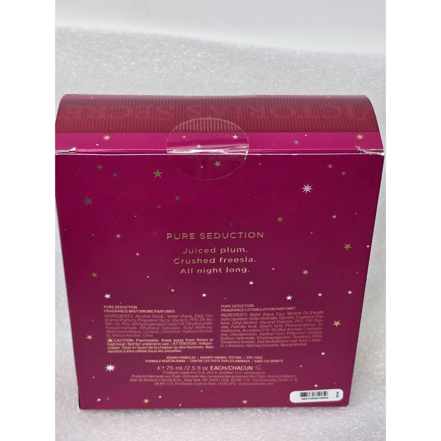 Victoria's Secret Pure Seduction Fragrance Mist & Lotion Gift Set 2.5 oz Each