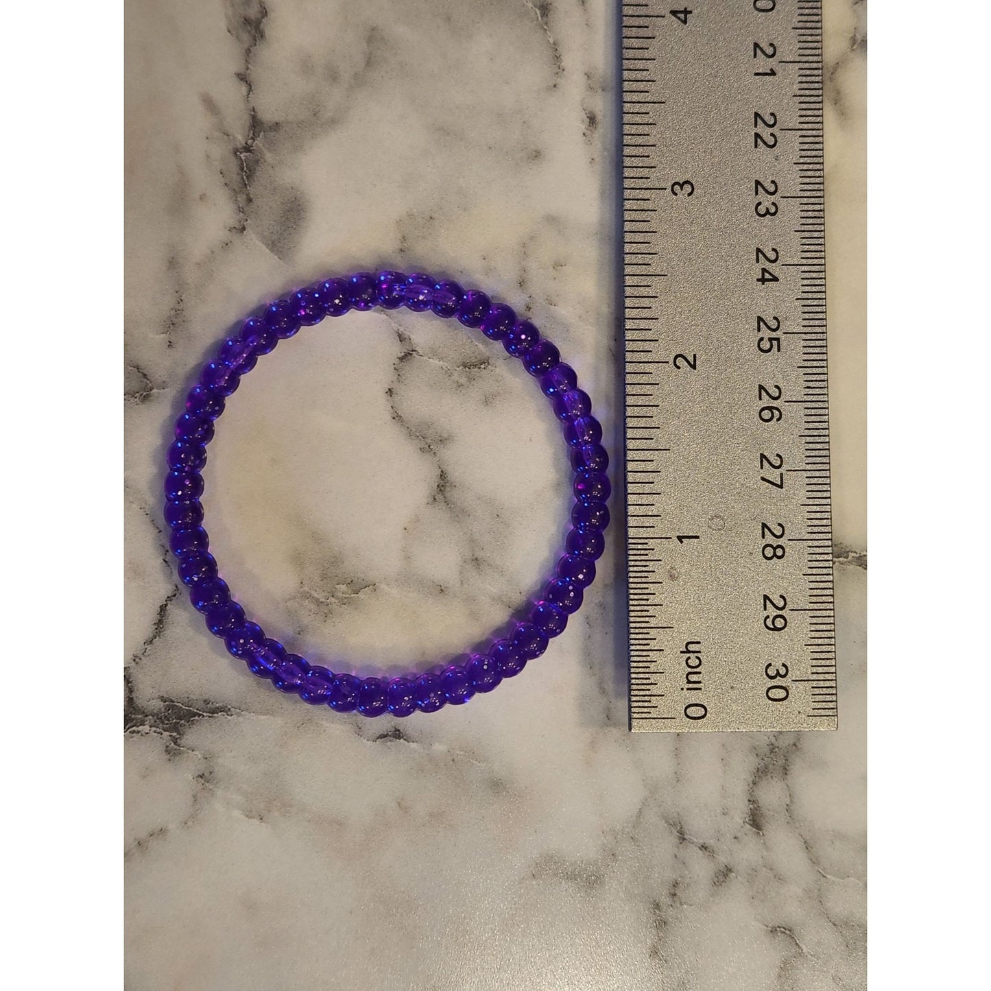 Purple Beaded Bangle Bracelet For Women