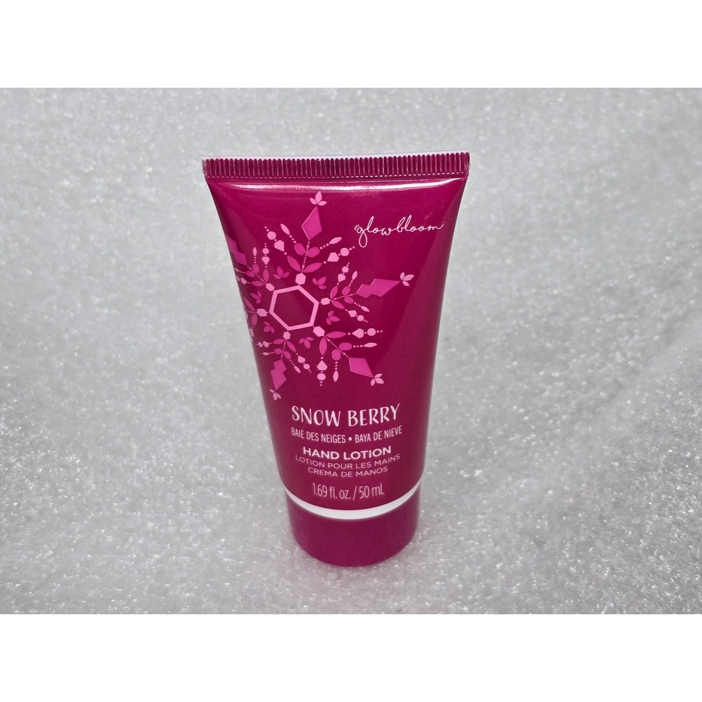 Glow Bloom Snow Berry Hand Lotion 1.69 Fl Oz Travel Size Hydrating Moisturizer