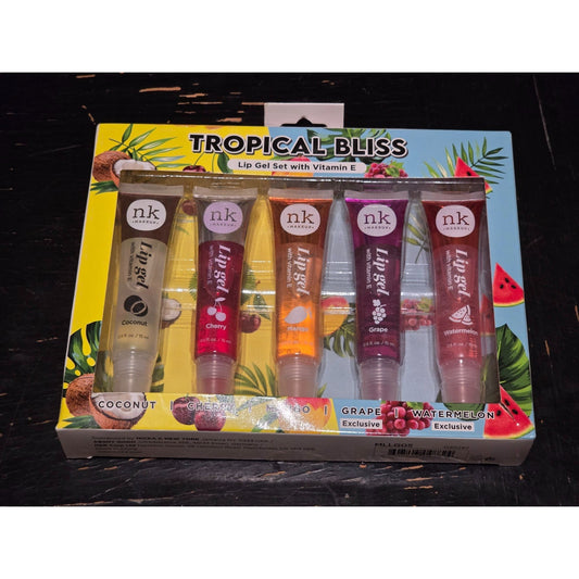 Nicka k Tropical Bliss Lip Gel Set Coconut Cherry Mango Grape & Watermelon