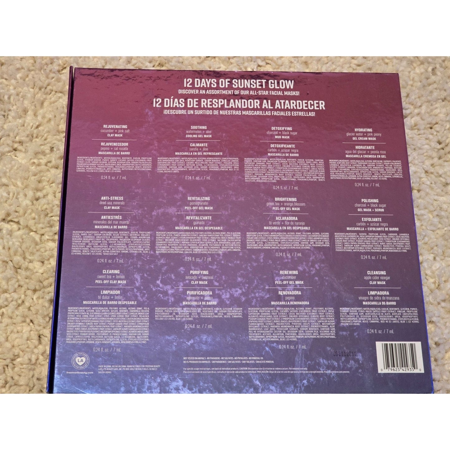 Freeman 12 Days Of Sunset Glow Face Mask Palette Set