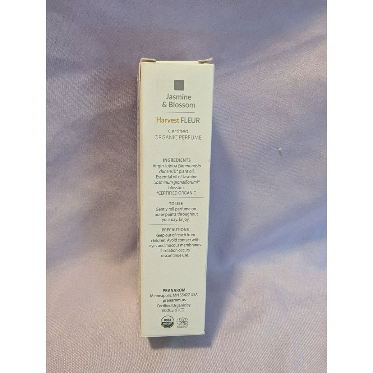 Pranarom Jasmine Blossom Certified Organic Perfume Roller 0.33 Fl Oz/10ml