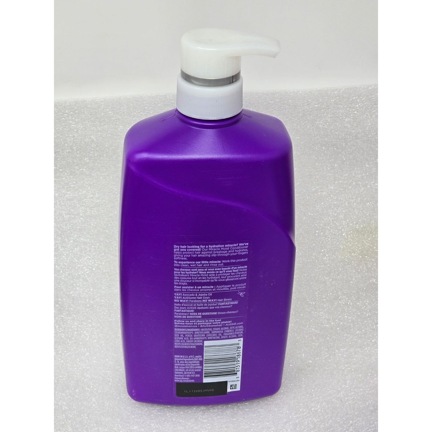 Aussie Miracle Moist Conditioner With Avocado & Jojoba Oil 26.2 Oz Paraben-Free