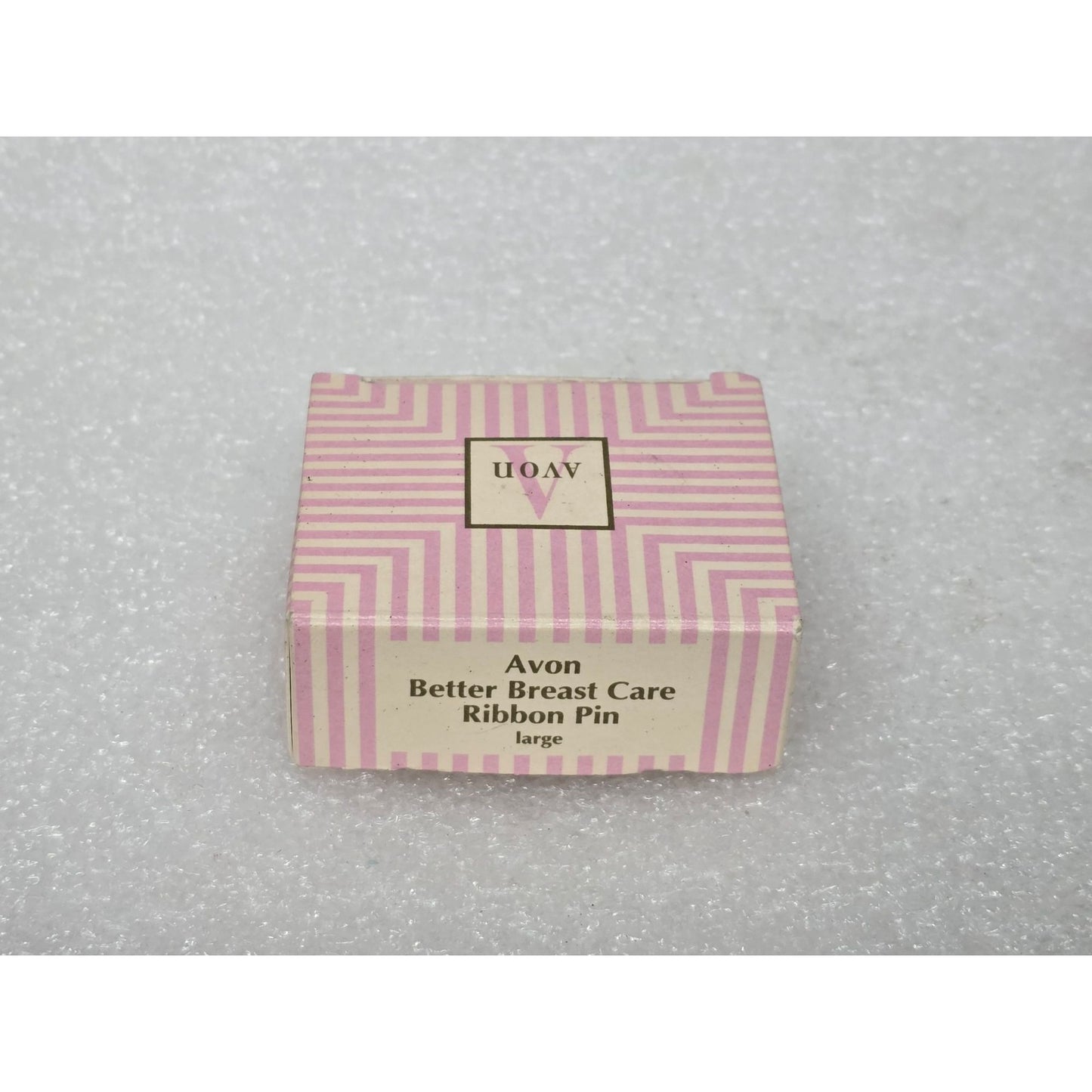 Avon Better Breast Care Pink Ribbon Pin Gold Tone With Box Vintage 1994