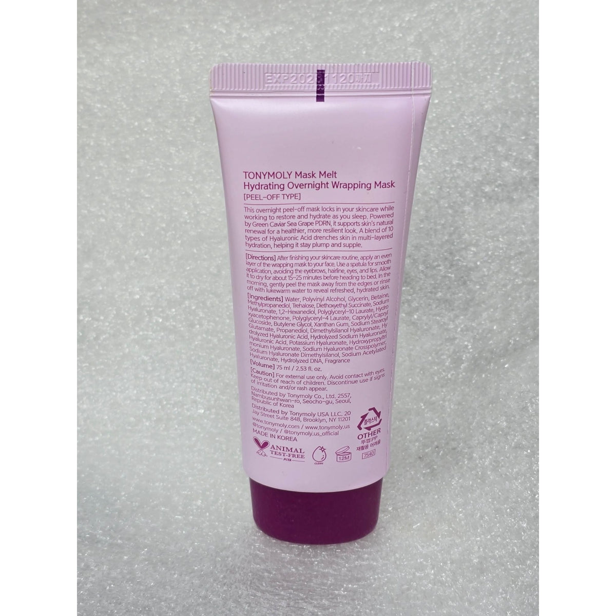 TonyMoly Mask Melt Hydrating Overnight Wrapping Mask 75ml With Hyaluronic Acid