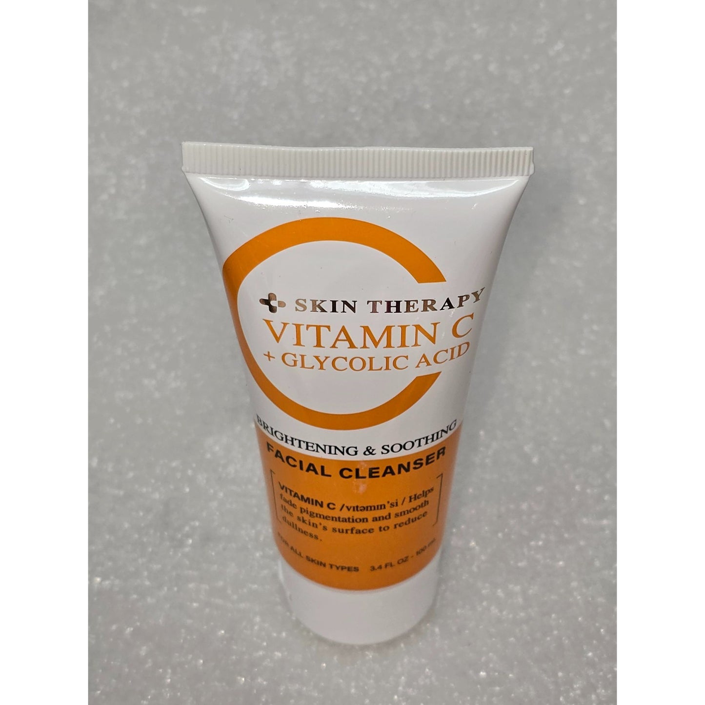 Skin Therapy Vitamin C & Glycolic Acid Brightening & Soothing Facial Cleanser 3.4 Fl Oz For All Skin Types