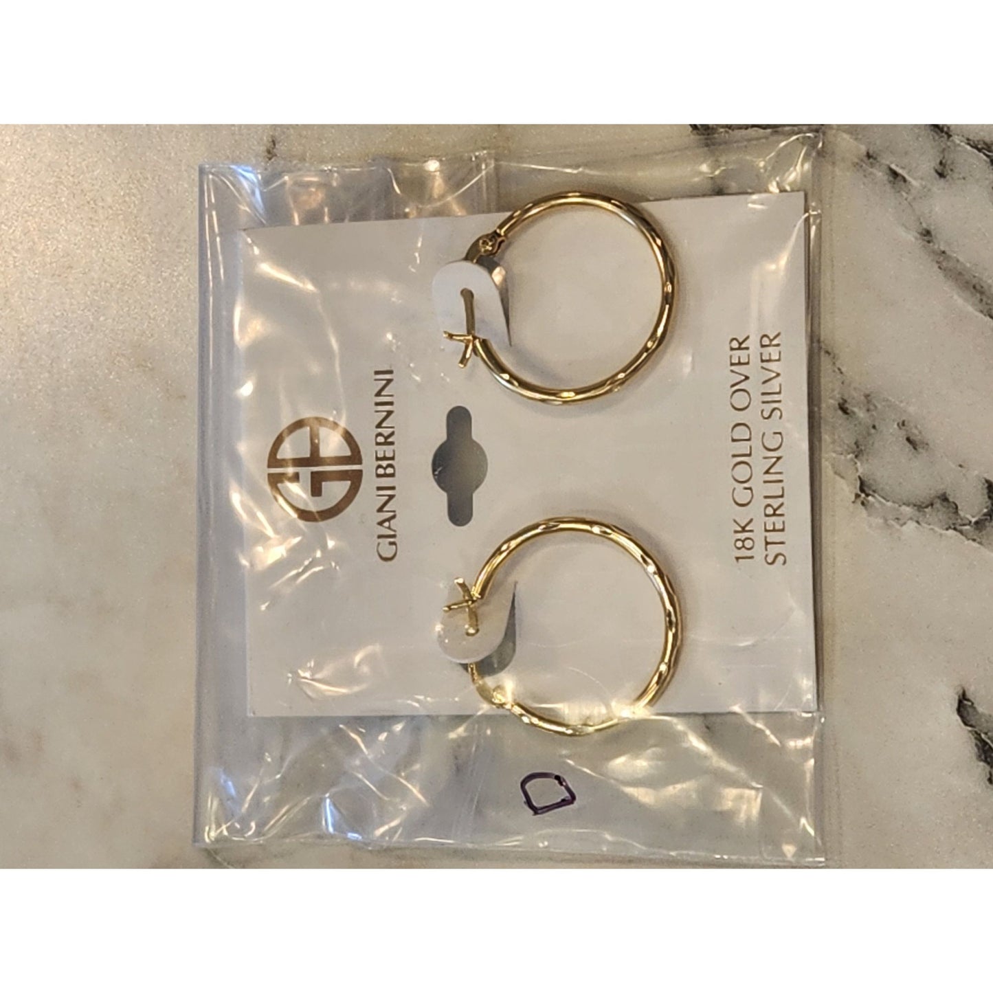 Giani Bernini 18K Gold Over Sterling Silver Textured Hoop Earrings