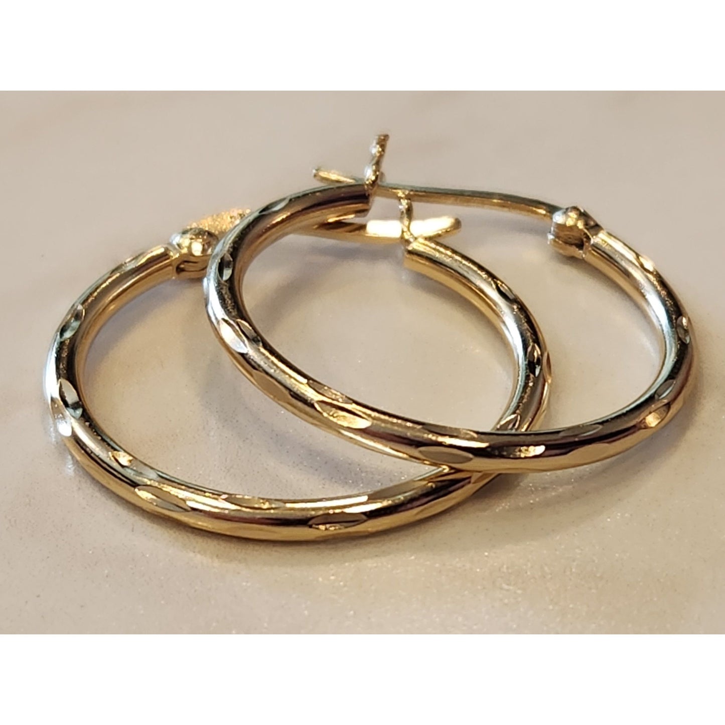 Giani Bernini 18K Gold Over Sterling Silver Textured Hoop Earrings