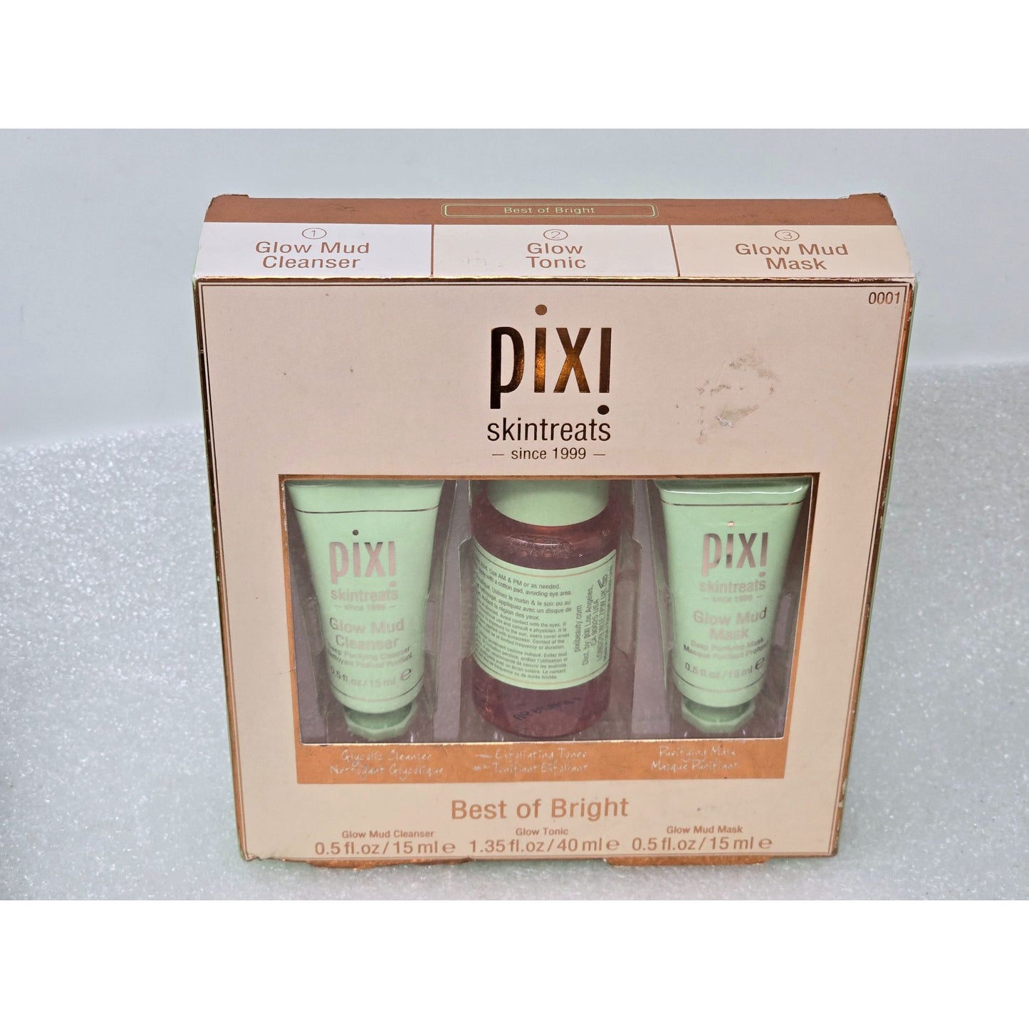 Pixi Skintreats Best Of Bright Set  3-Piece Glow Mud Cleanser Tonic & Mask