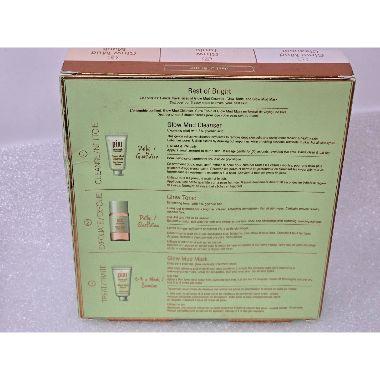 Pixi Skintreats Best Of Bright Set  3-Piece Glow Mud Cleanser Tonic & Mask