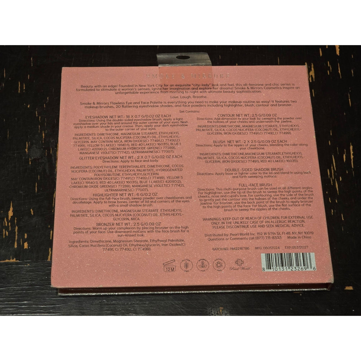 Smoke & Mirrors Flawless Eye & Face Palette 25 Pc Eyeshadow Blush Bronzer