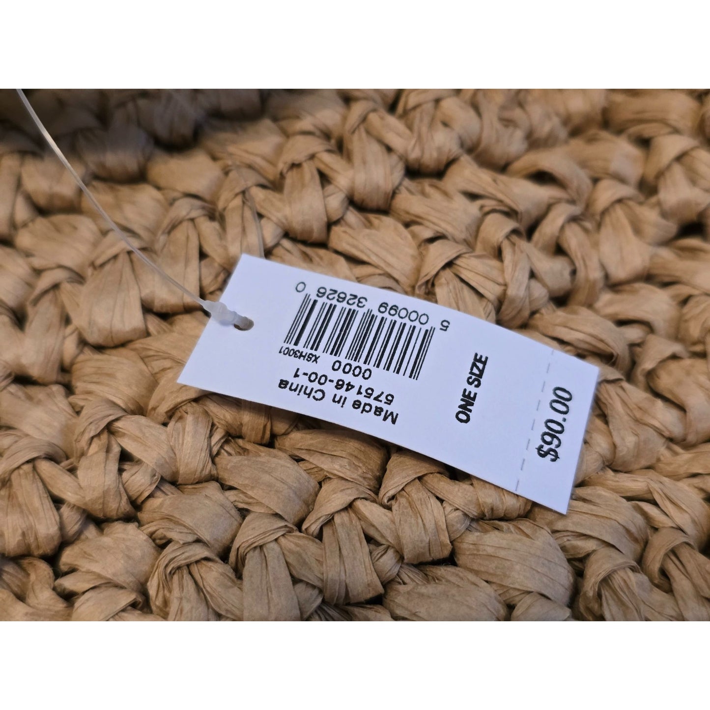 Banana Republic Woven Straw Tote Bag Synthetic Leather Handles One Size Beige