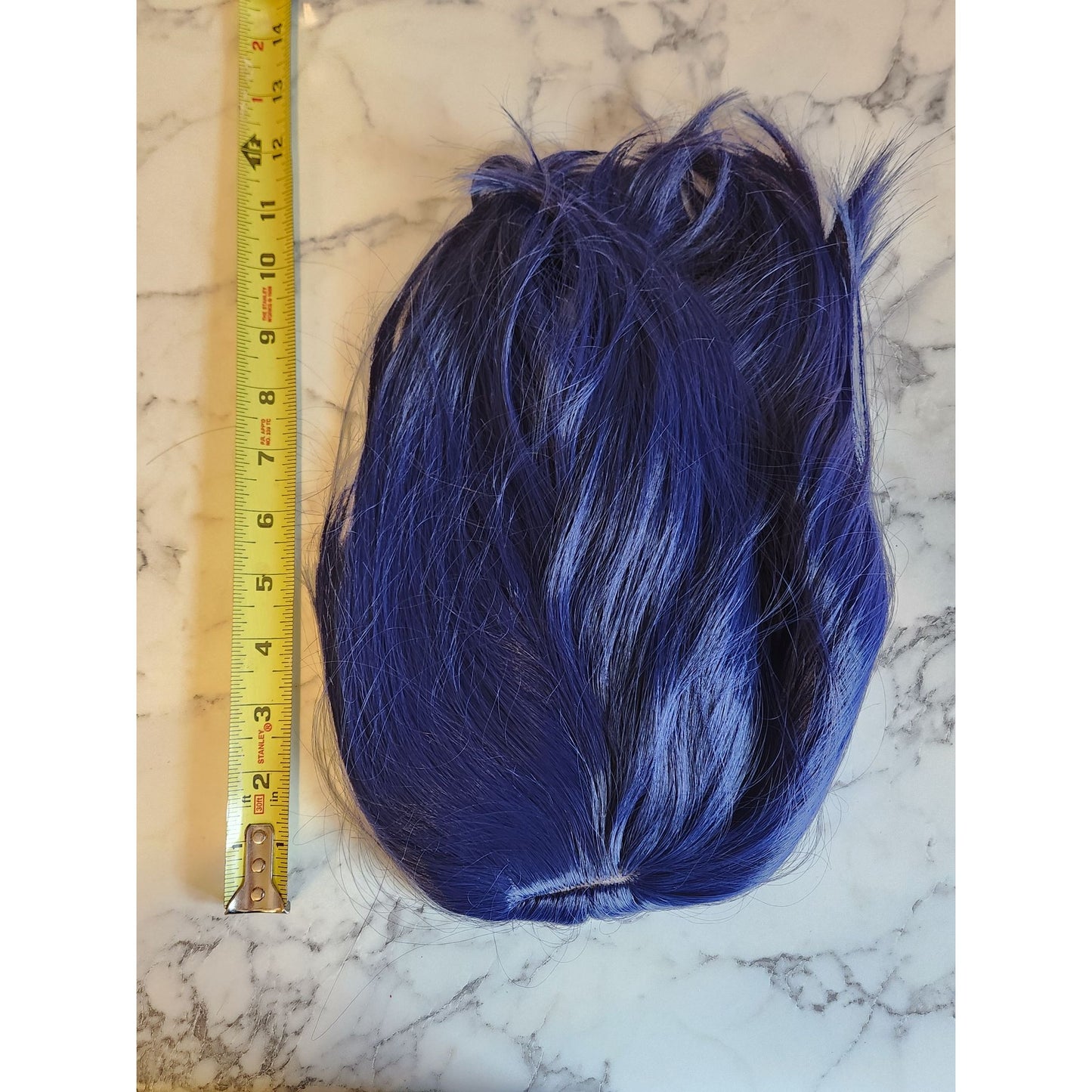 Anime Cosplay Wig Short Layered Blue Synthetic Hairpiece For Japanese Costume