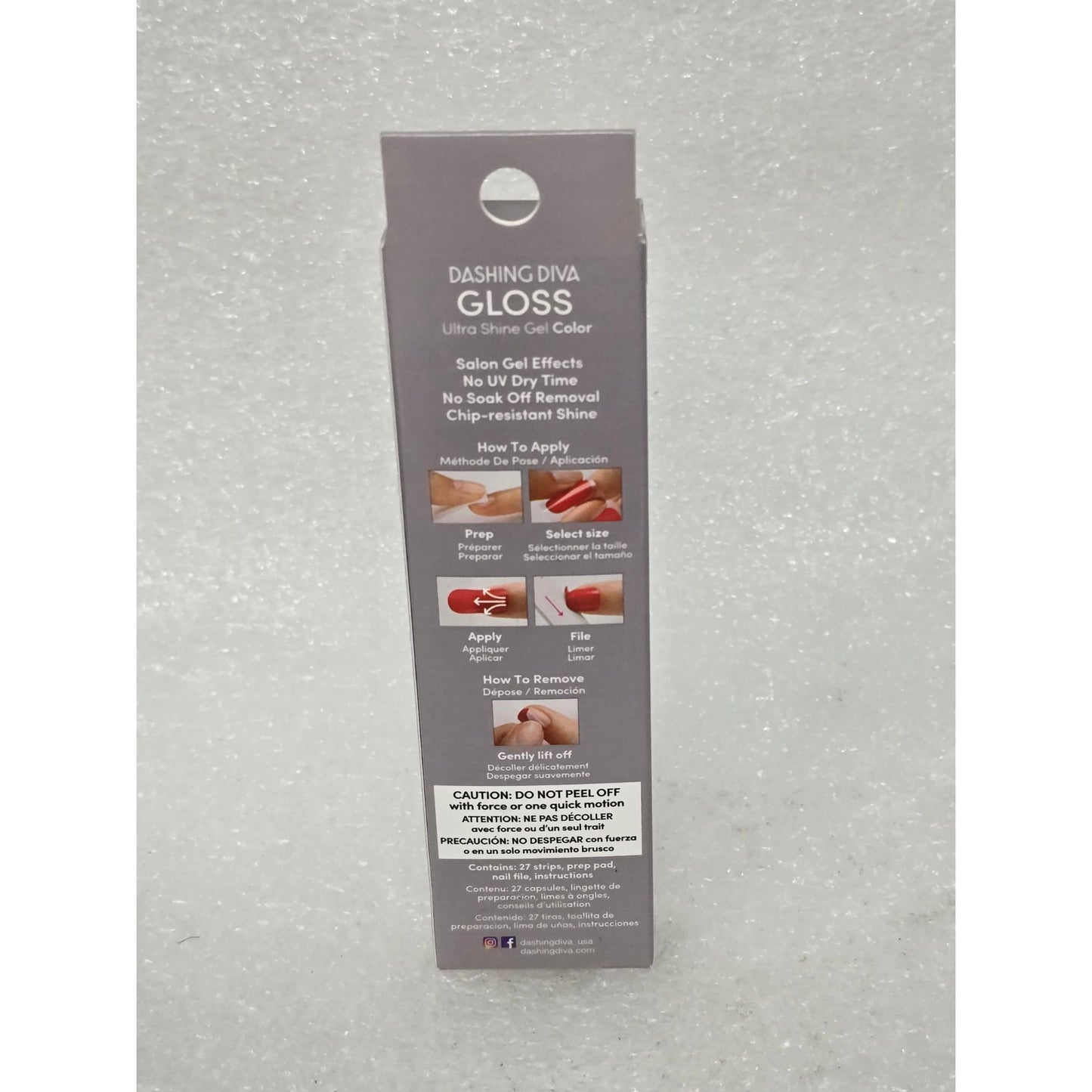 Dashing Diva Gloss Ultra Shine Gel Nail Strips 27 Count London Fog GSC115