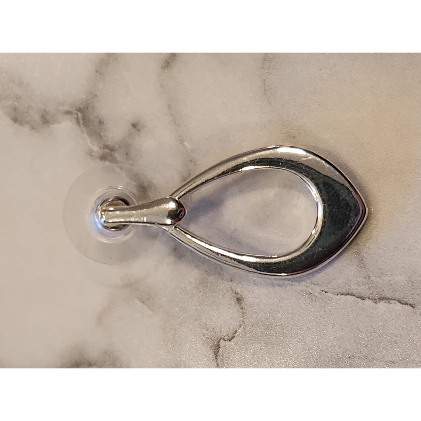 Dana Buchman Silver-Tone Teardrop Earrings With Rubber Backings