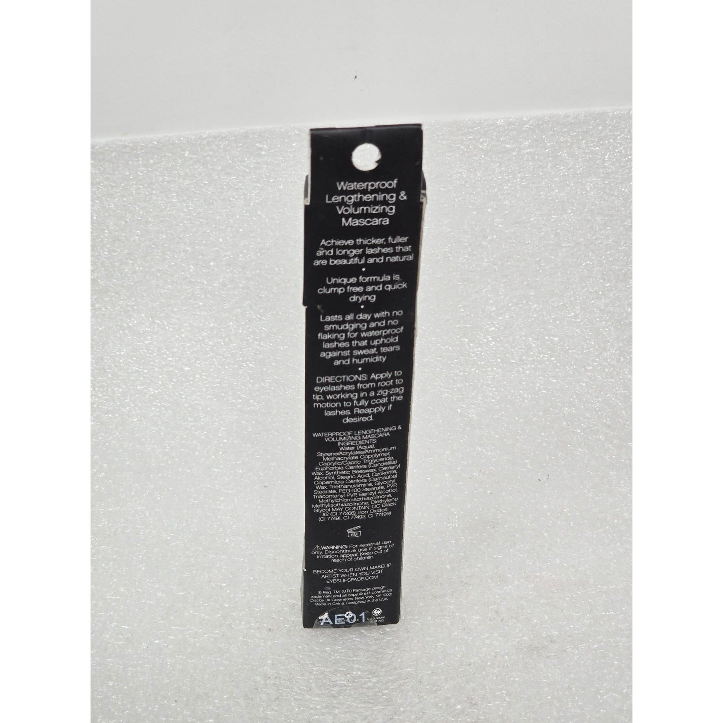 Waterproof Lengthening & Volumizing Mascara Black 81801 E.L.F. Studio