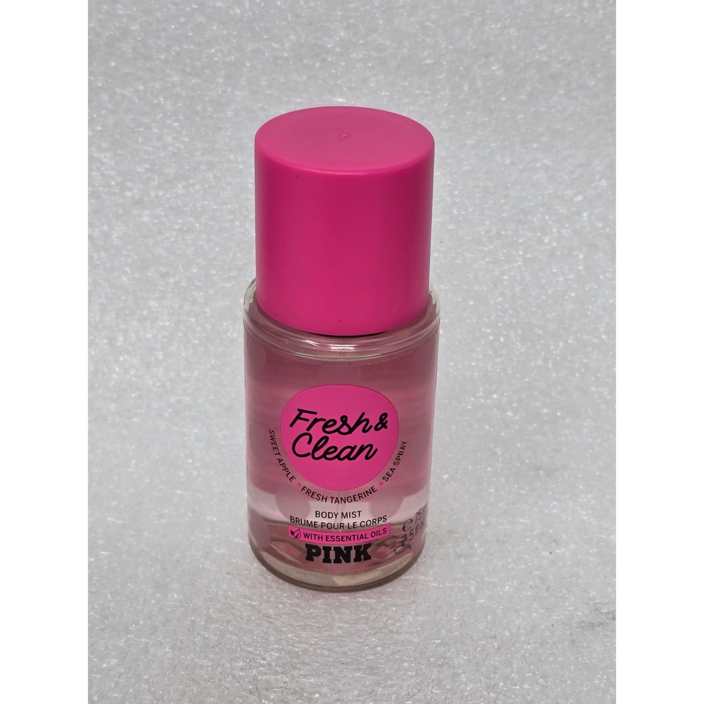 Victoria's Secret Pink Fresh & Clean Body Mist Essential Oils 2.5 Oz Travel Size