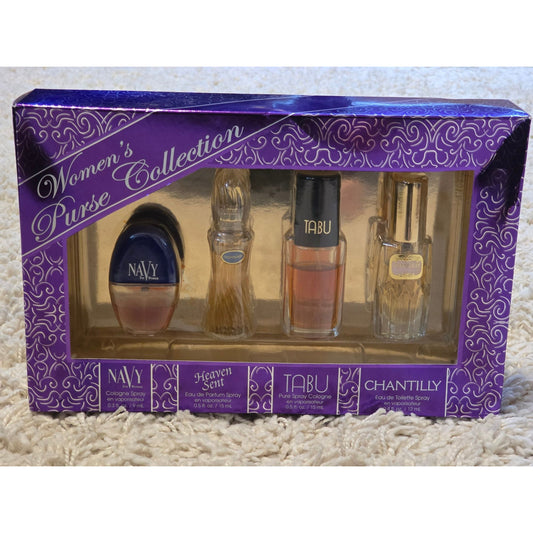 Dana Womens Purse Collection Perfume Gift Set Navy Tabu Chantilly Heaven Sent