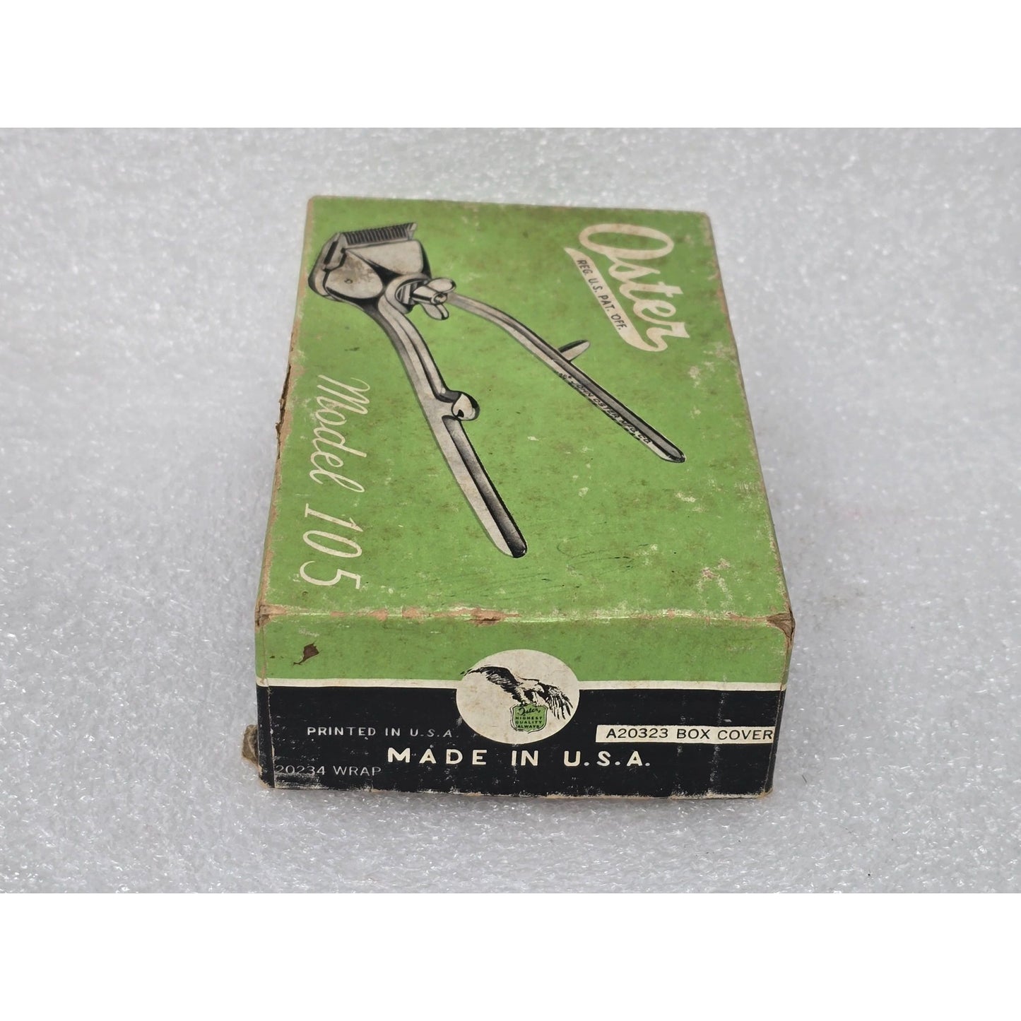 Vintage Oster Hand Hair Clipper Model 105 w/ Original Box Manual Barber Clippers