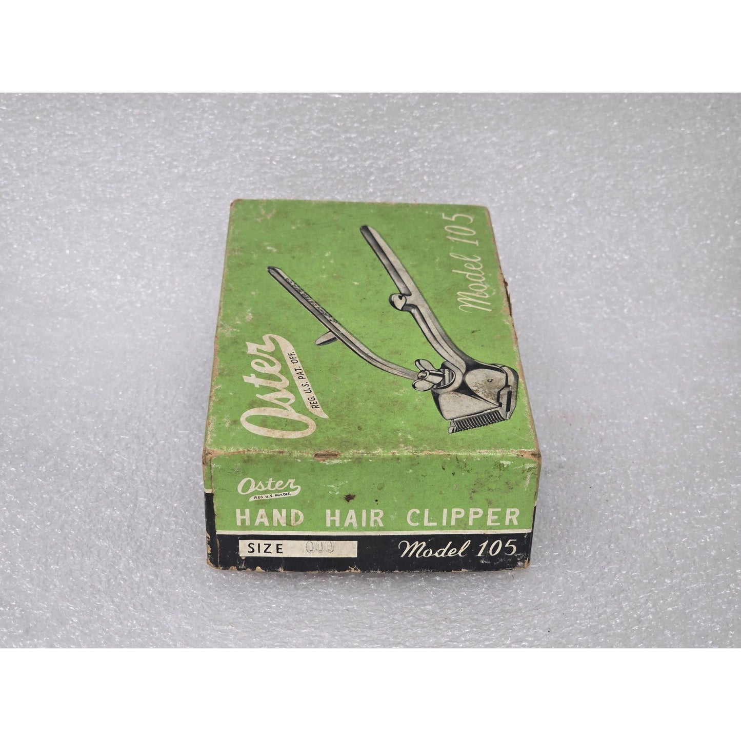Vintage Oster Hand Hair Clipper Model 105 w/ Original Box Manual Barber Clippers