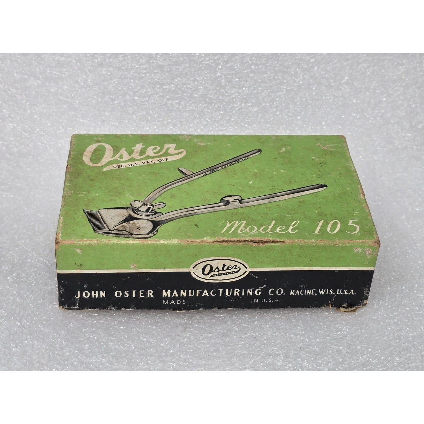 Vintage Oster Hand Hair Clipper Model 105 w/ Original Box Manual Barber Clippers