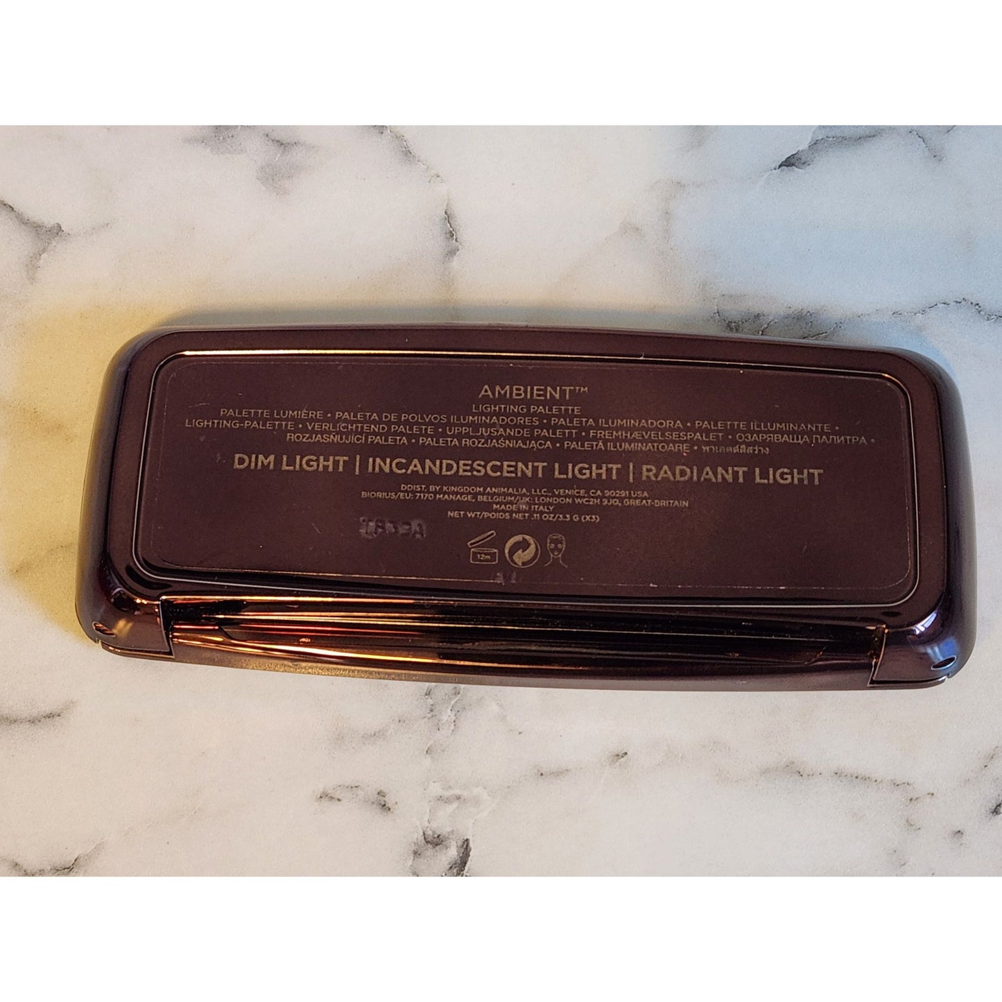 Hourglass Ambient Lighting Palette "Dim Light" "Incandescent Light" "Radiant Light" Compact