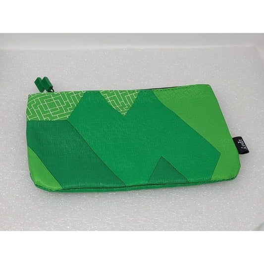 Ipsy Tetris Geometric Cosmetic Makeup Bag Green Limited Edition Travel Pouch