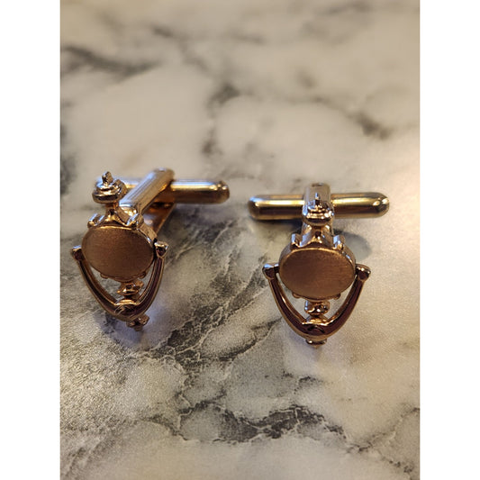 Vintage Hickok USA Gold Tone Articulated Door Knocker Cufflinks