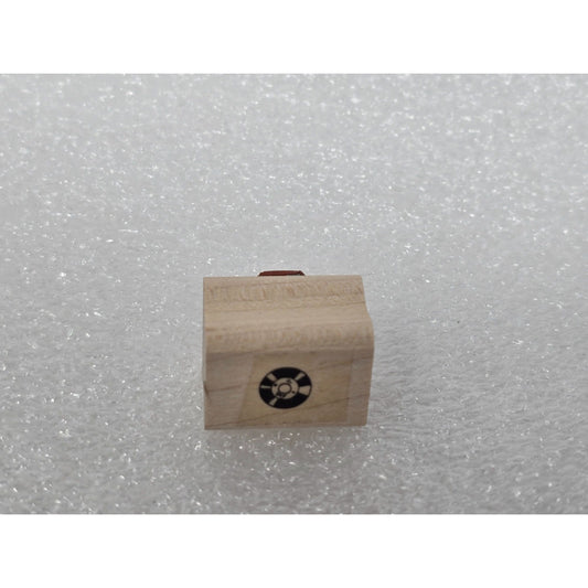 Wooden Rubber Stamp With Record Design By Stampin Up!