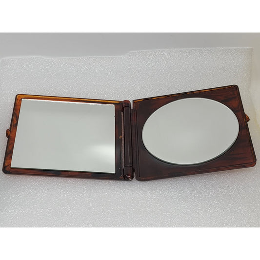 Vintage Faux Tortoise Shell Compact Mirror