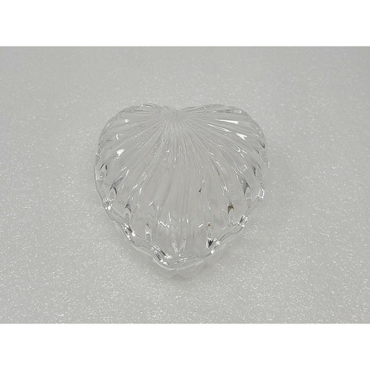 Vintage Crystal Trinket Jewelry Box Heart Shaped Candy Dish