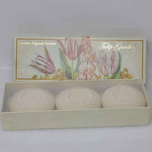 Saponificio Artigianale Fiorentino Tulip Garden Soap 3 X 5.29oz Made in Italy