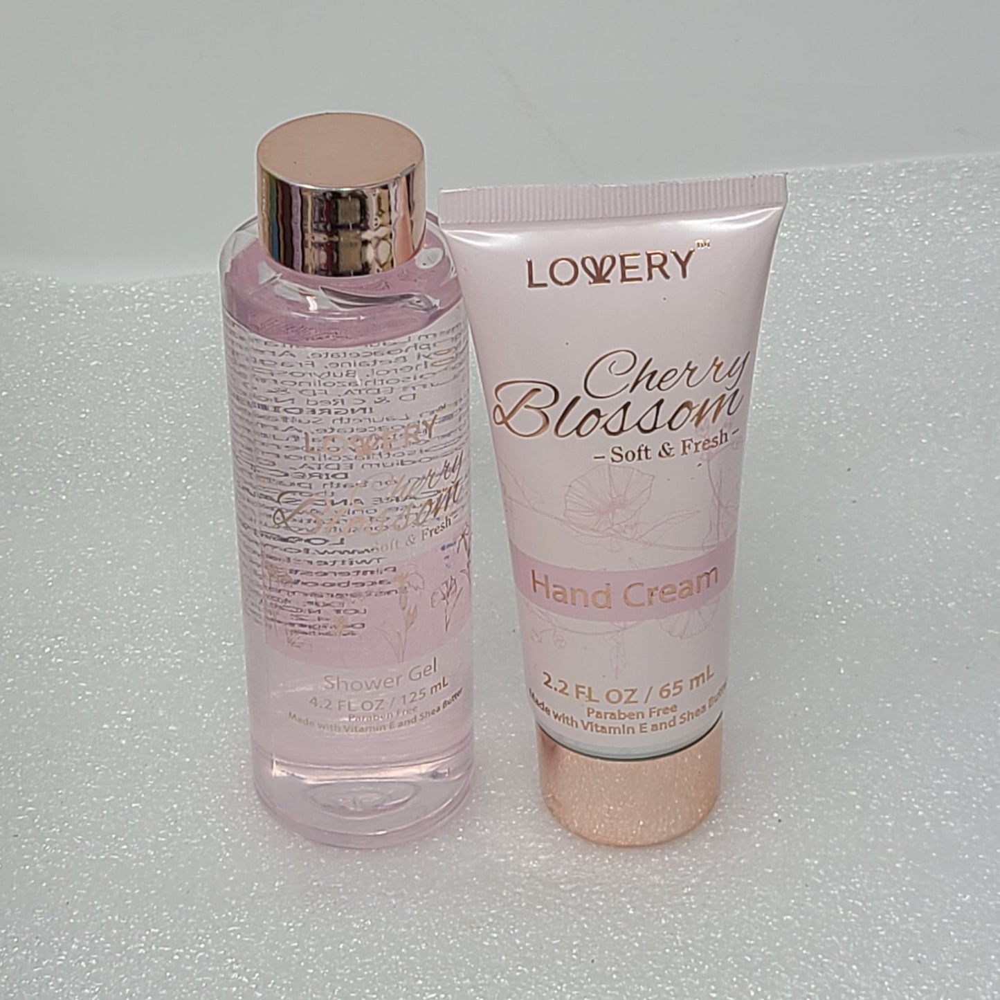 Lovery Cherry Blossom Hand Cream 2.2 oz & Shower Gel 4.2 oz Set