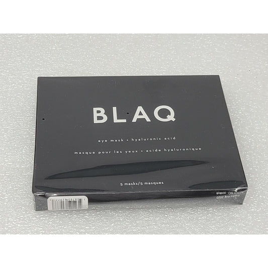 BLAQ Eye Mask Hyaluronic Acid De-puff Detox Activated Charcoal Set of 5 Masks