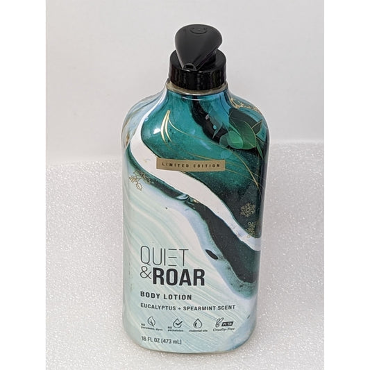 Quiet & Roar Body Lotion Limited Edition Eucalyptus + Spearmint Scent 16 oz